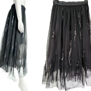 Brunello Cucinelli black Skirt Size 36 Tulle mesh skirt no label sample